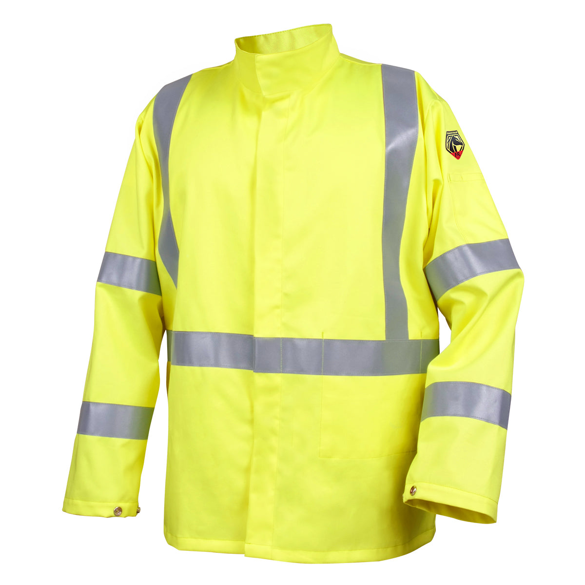 Black Stallion JF1117-HY 9 oz FR Cotton Jacket With Silver Reflective (NFPA 70E), ANSI hi, Vis