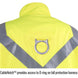 Provides access to D-ring on fall protection harness — Black Stallion JF1117-HY cotton jacket