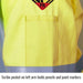 Scribe pocket on left arm holds pencils and paint markers — Black Stallion JF1117-HY cotton jacket