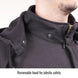 Removable hood for jobsite safety — Black Stallion JF1331-BK FR garment