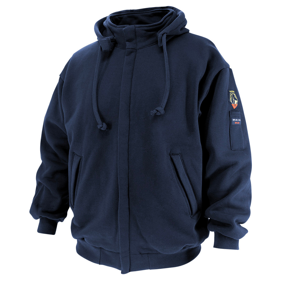 Black Stallion JF1331-NV 12oz FR Hooded Sweatshirt (NFPA 2112 / 70E), Navy