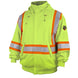 Black Stallion JF1332-LM 12oz FR Hooded Sweatshirt Refelective (NFPA 2112 / 70E), Lime Green