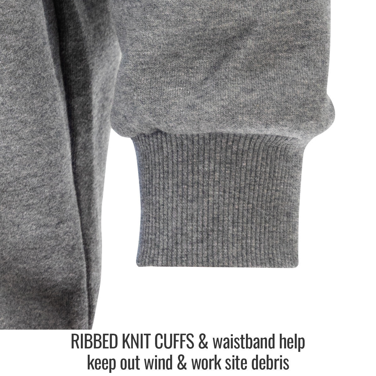 Waistband help keep out wind & work site debris — Black Stallion JF1340-GY FR garment