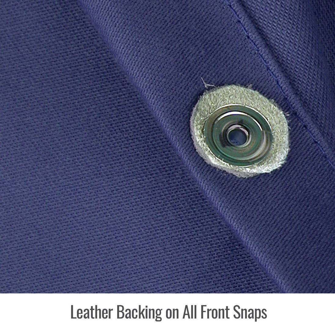 Leather Backing on All Front Snaps — Black Stallion JF1625-NG welding jacket