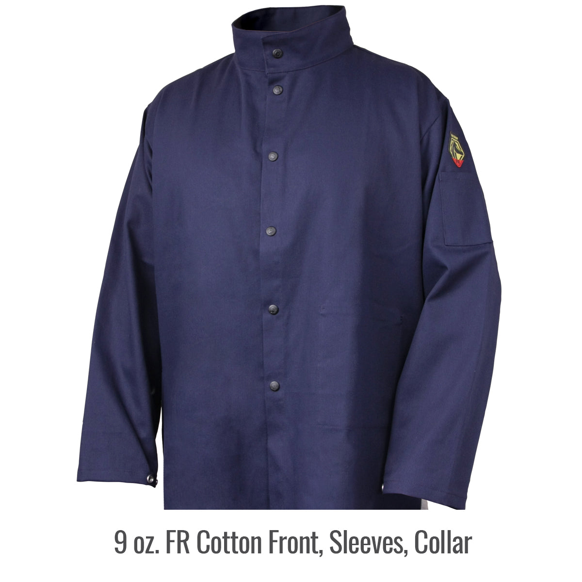Oz. FR Cotton Front, Sleeves, Collar — Black Stallion JF1625-NG welding jacket