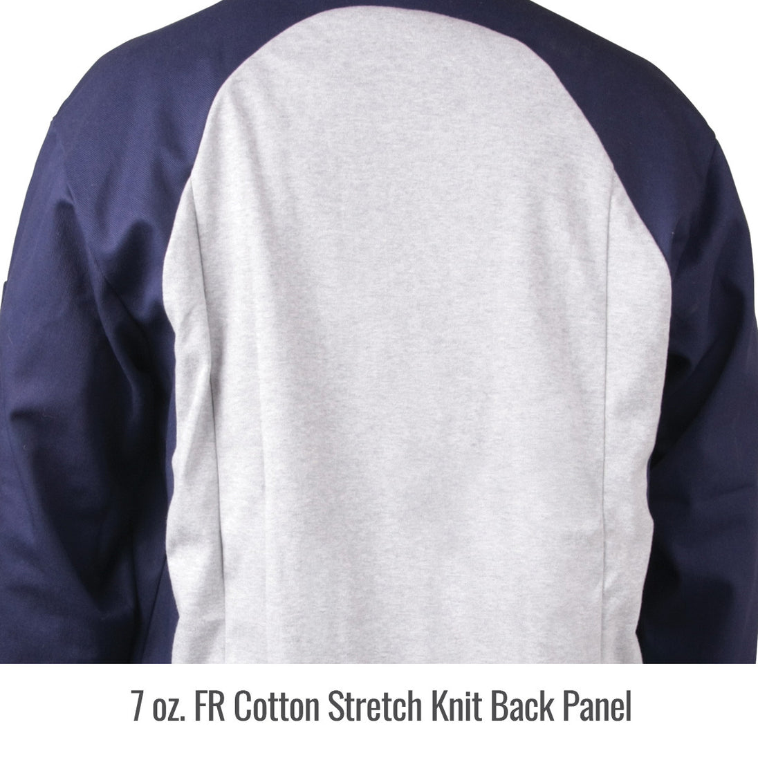Oz. FR Cotton Stretch Knit Back Panel — Black Stallion JF1625-NG welding jacket
