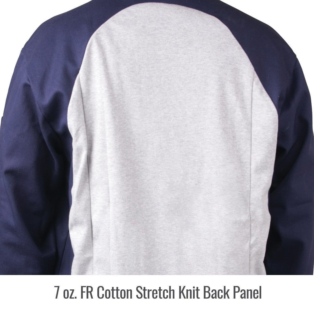 Oz. FR Cotton Stretch Knit Back Panel — Black Stallion JF1625-NG welding jacket