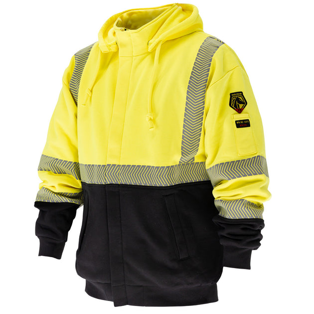 Black Stallion JF2045-HY 12oz FR Hooded Sweatshirt Reflective (NFPA 2112 / 70E), ANSI hi, Vis
