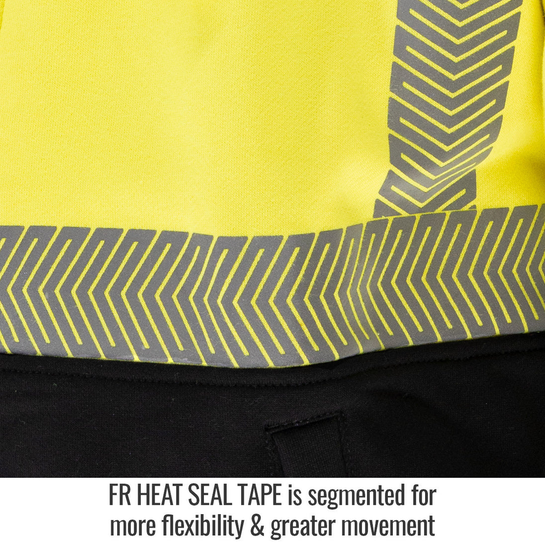 FR Heat Seal Tape is segmented for more flexibility & greater movement — Black Stallion JF2045-HY FR garment
