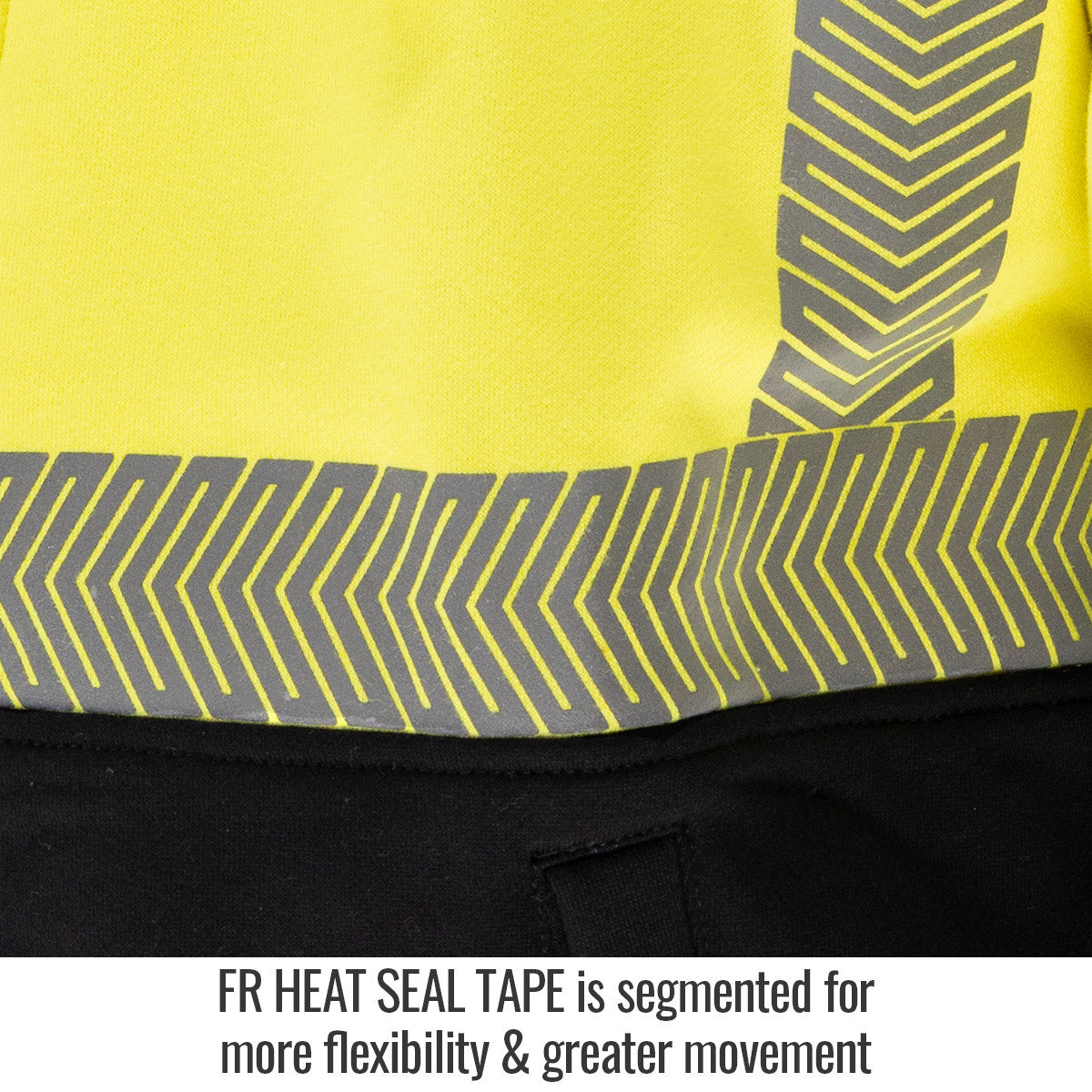 FR Heat Seal Tape is segmented for more flexibility & greater movement — Black Stallion JF2045-HY FR garment