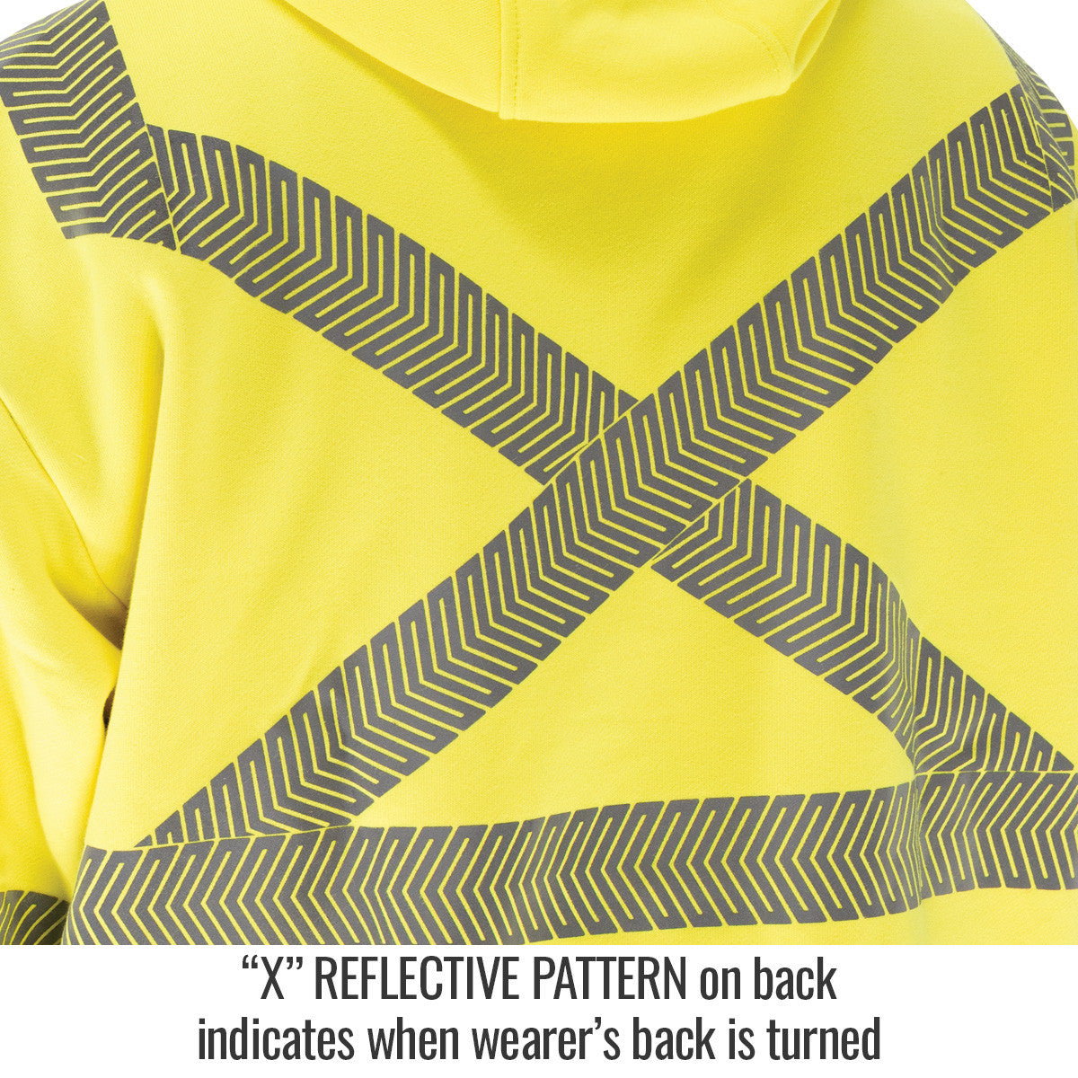Reflective Pattern on back indicates when wearer’s back is turned — Black Stallion JF2045-HY FR garment