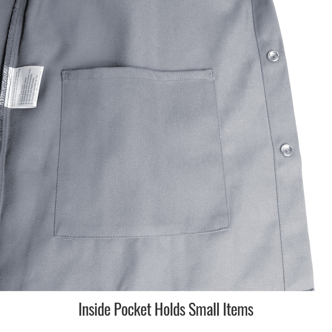 Inside Pocket Holds Small Items — Black Stallion JF2220-GY welding jacket