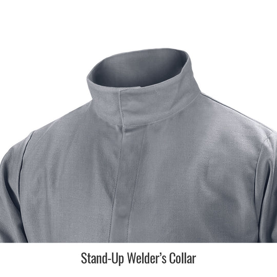 Welder’s Collar — Black Stallion JF2220-GY welding jacket