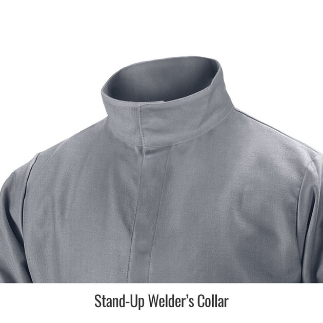 Welder’s Collar — Black Stallion JF2220-GY welding jacket