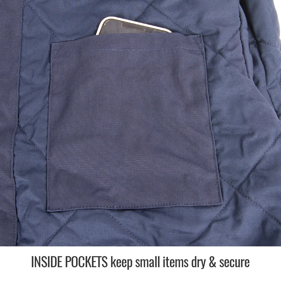 Inside Pockets keep small items dry & secure — Black Stallion JF5000-NV winter jacket