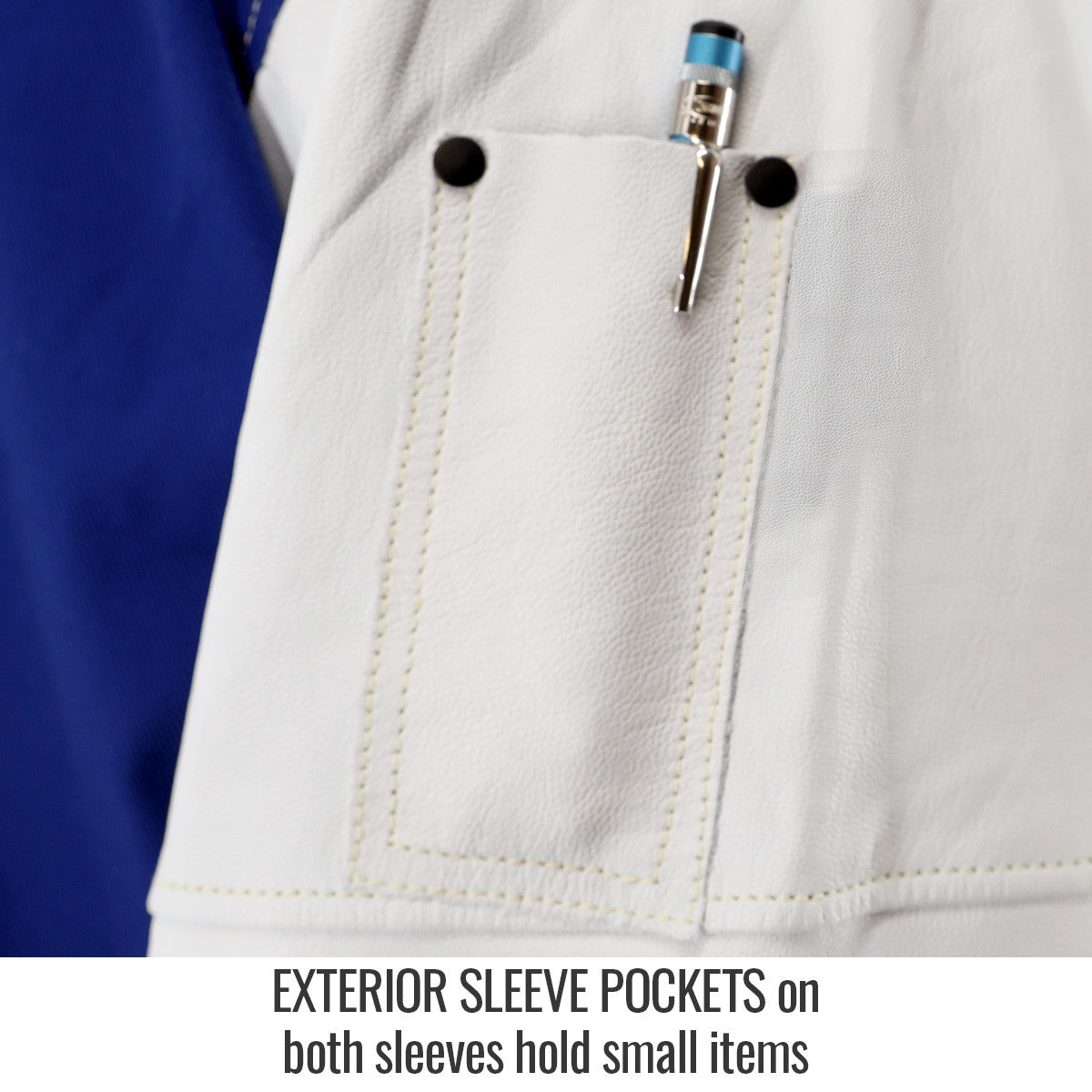 Exterior Sleeve Pockets on both sleeves hold small items — Black Stallion JH3010-RB hybrid jacket