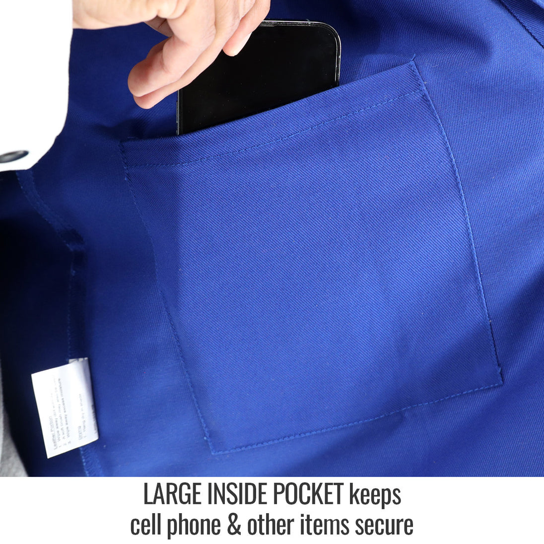 Large Inside Pocket keeps cell phone & other items secure — Black Stallion JH3010-RB hybrid jacket