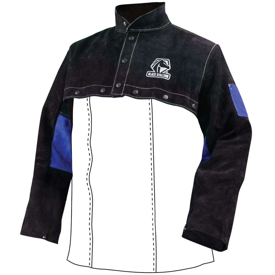 Black Stallion JL1021-BB Side Split Cowhide Leather Welding Cape Sleeve