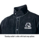 ) Standup welder’s collar with dual snap options — Black Stallion JL1030-BB welding jacket