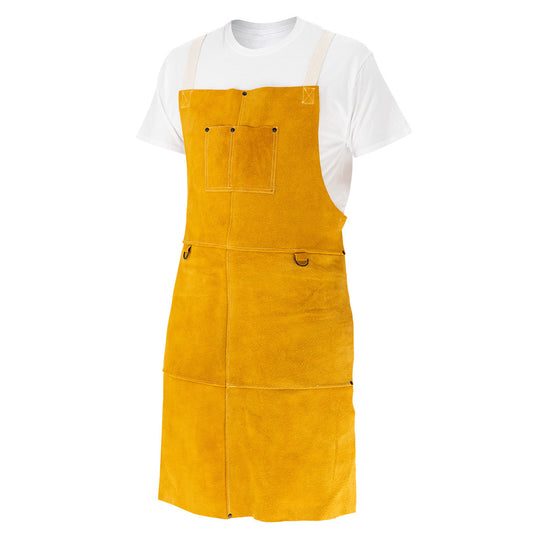 Black Stallion JL1536-TN Rugged Split Cowhide Leather 36 Inch Welding Bib Apron