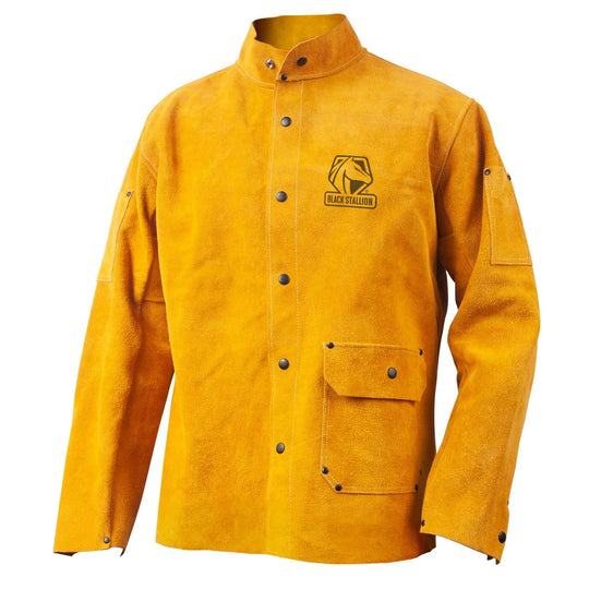 Black Stallion JL1550-TN Rugged Split Cowhide Leather Welding Jacket