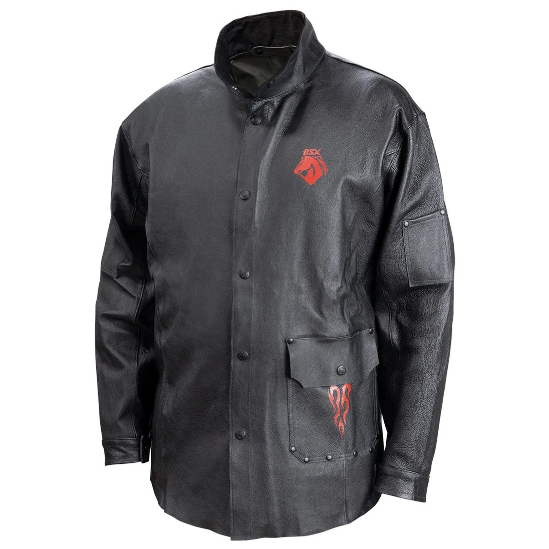 Black Stallion JL2035-BK BSX Grain Pigskin Leather Premiium Welding Jacket, Black