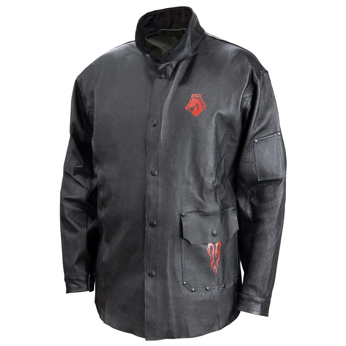 Black Stallion JL2035-BK BSX Grain Pigskin Leather Premiium Welding Jacket, Black