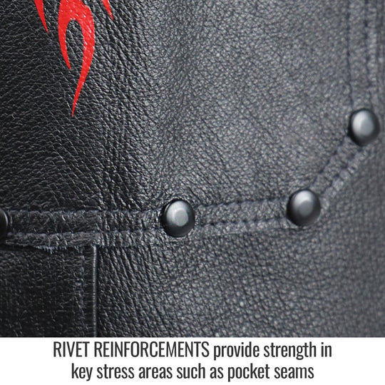 Rivet Reinforcements provide strength in key stress areas such as pocket seams — Black Stallion JL2035-BK welding jacket