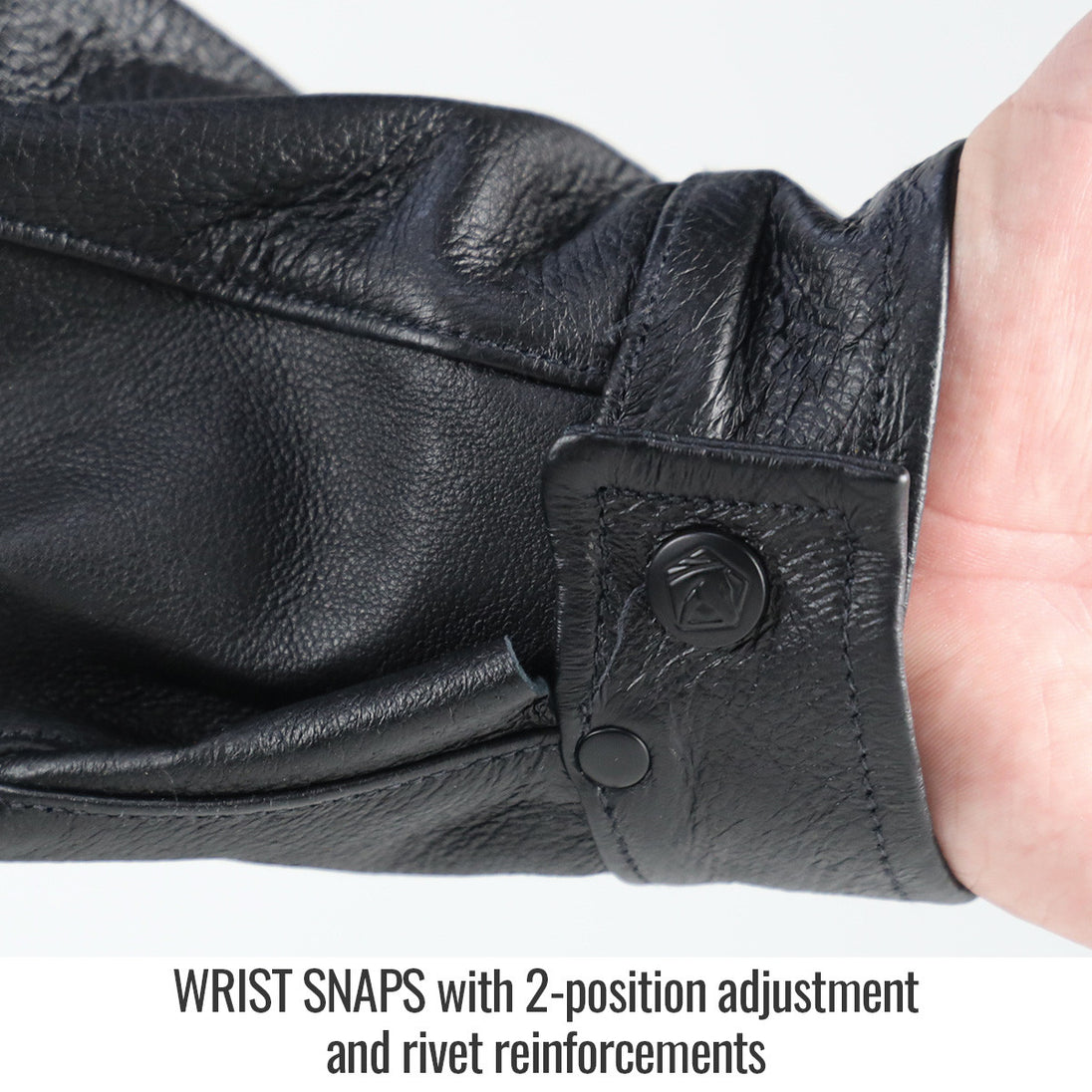 Wrist Snaps with 2-position adjustment and rivet reinforcements — Black Stallion JL2035-BK welding jacket