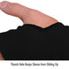Thumb Hole Keeps Sleeve from Sliding Up — Black Stallion KS-18T-BK knit sleeve
