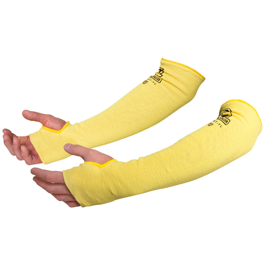 Black Stallion KS-18T-YL 18 Inch Thumb, Notched Para Aramid Knit Sleeve (Pair)