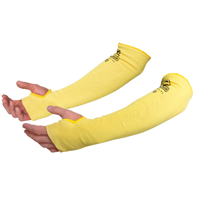 Black Stallion KS-18T-YL 18 Inch Thumb, Notched Para Aramid Knit Sleeve (Pair)
