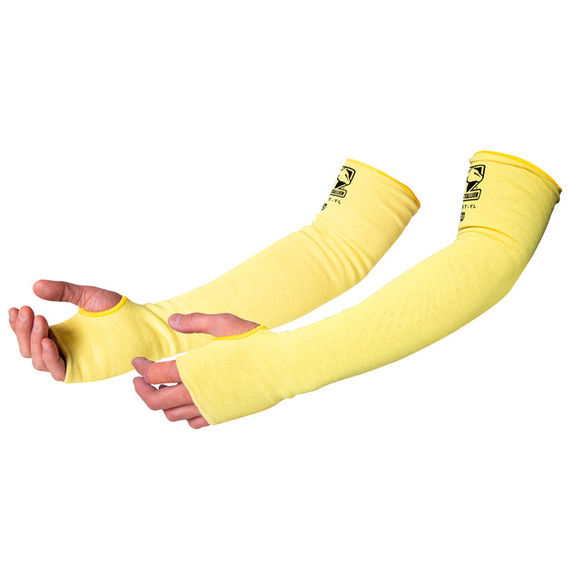 Black Stallion KS-23T-YL 23 Inch Thumb, Notched Para Aramid Knit Sleeve (Pair)