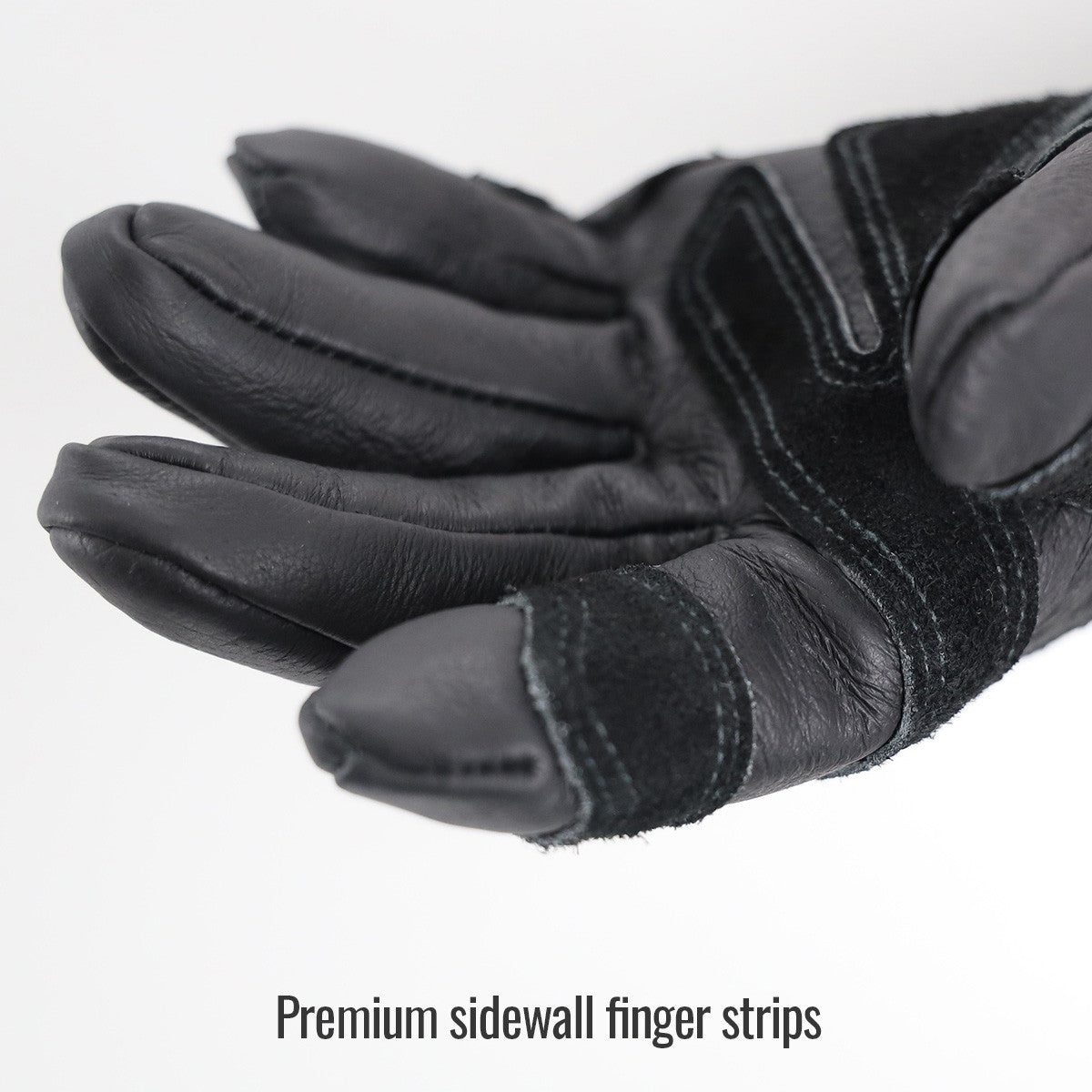 Premium sidewall finger strips (view 2) — Black Stallion LS50 welding gloves