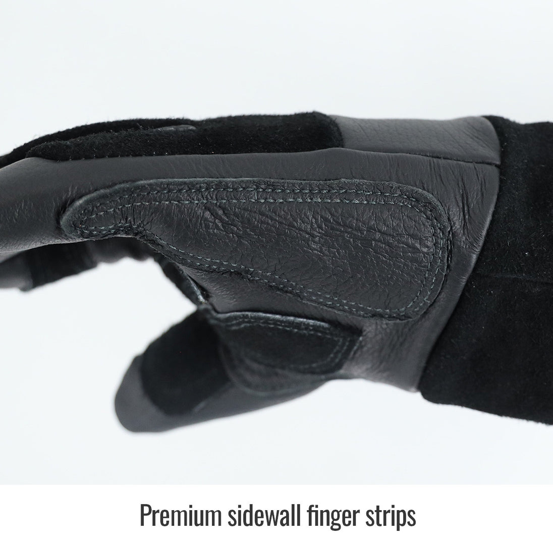 Premium sidewall finger strips — Black Stallion LS50 welding gloves