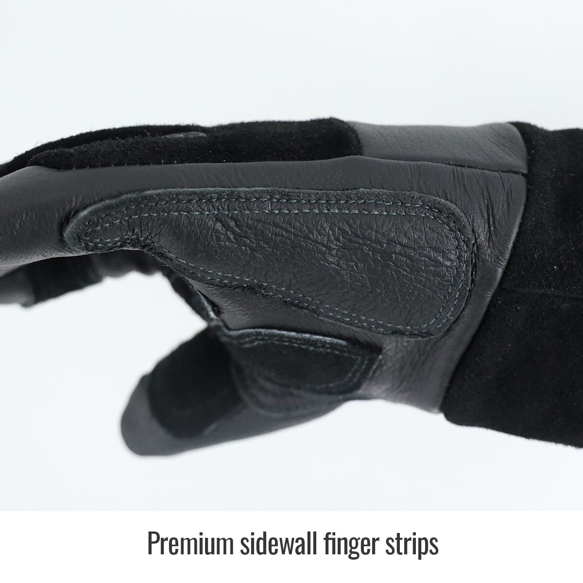 Premium sidewall finger strips — Black Stallion LS50 welding gloves