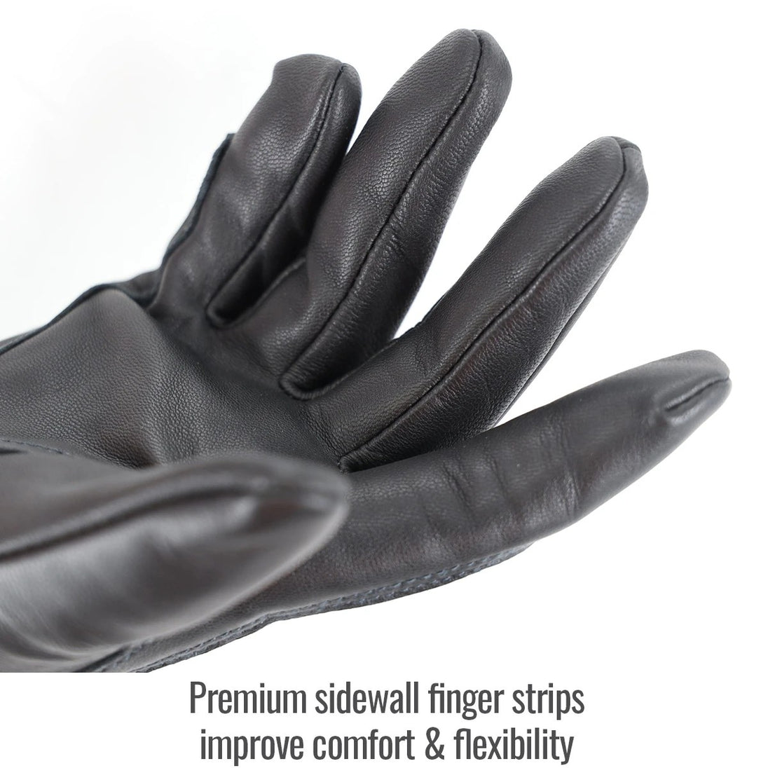 Premium sidewall finger strips improve comfort & flexibility — Black Stallion LT50 welding gloves