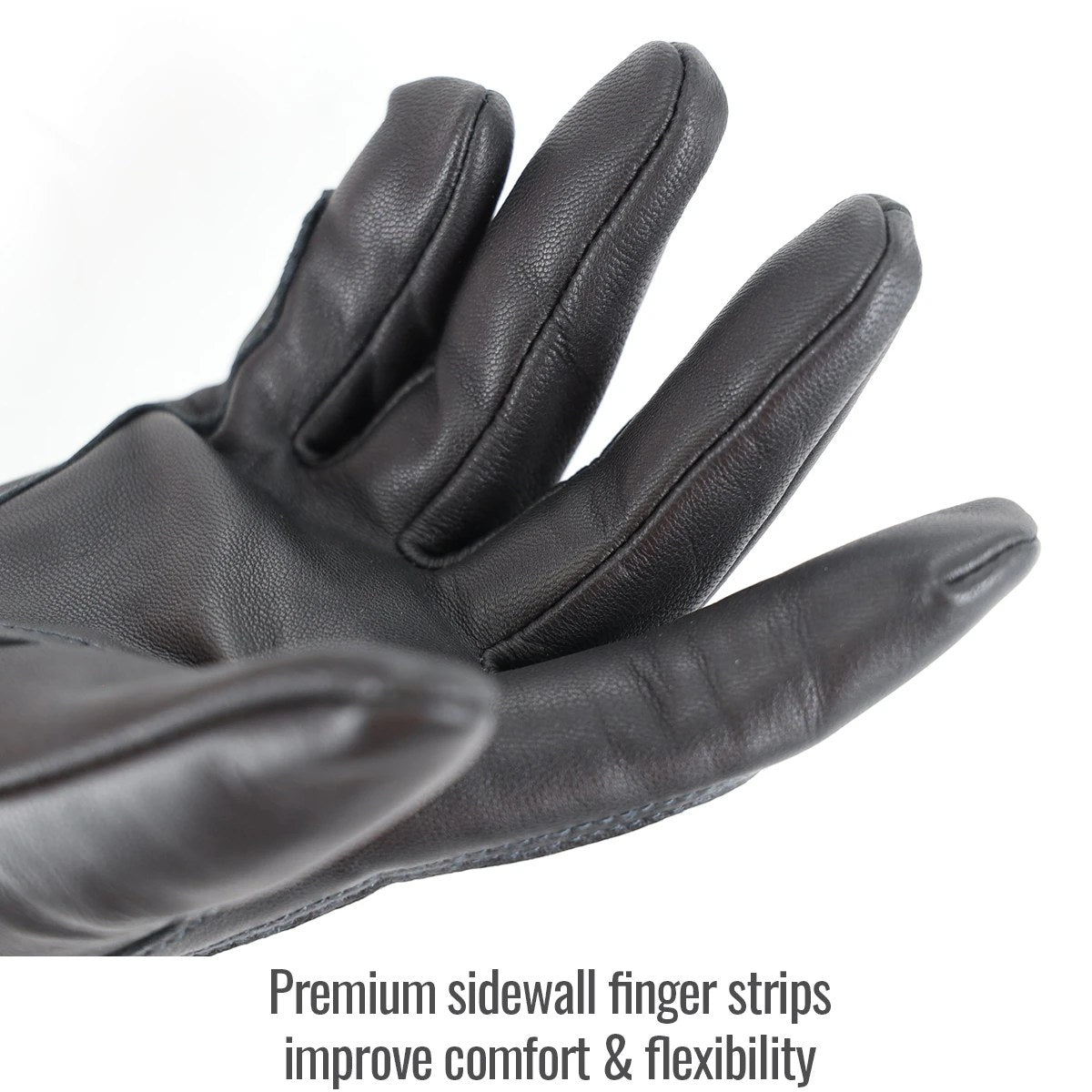 Premium sidewall finger strips improve comfort & flexibility — Black Stallion LT50 welding gloves