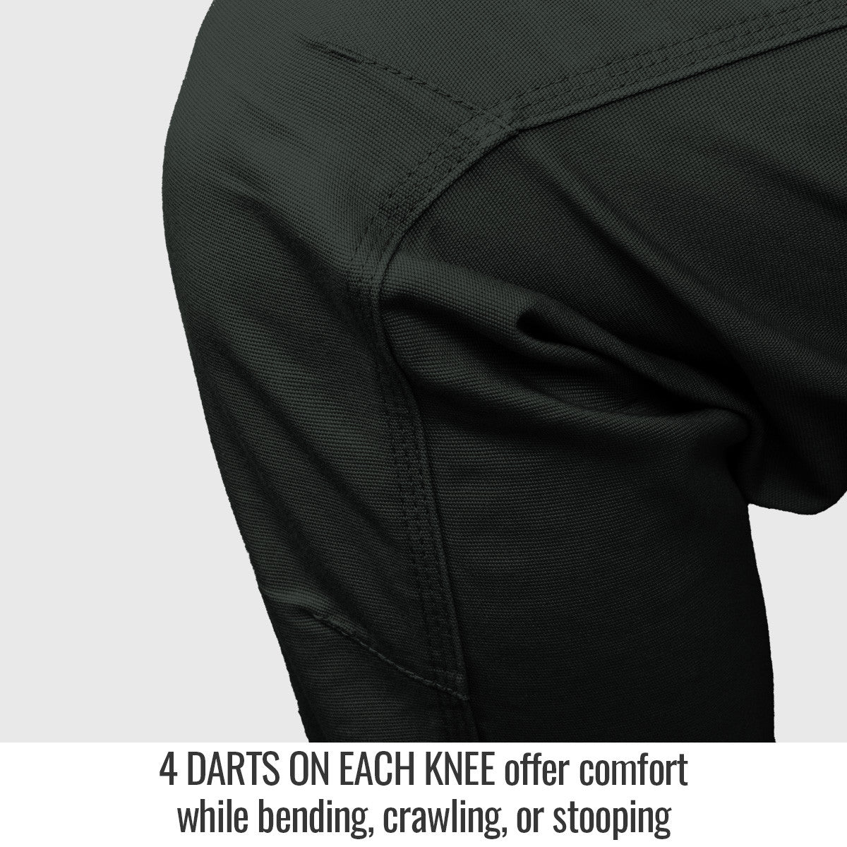 Darts ON Each Knee offer comfort while bending, crawling, or stooping — Black Stallion PF5530-CG utility pant