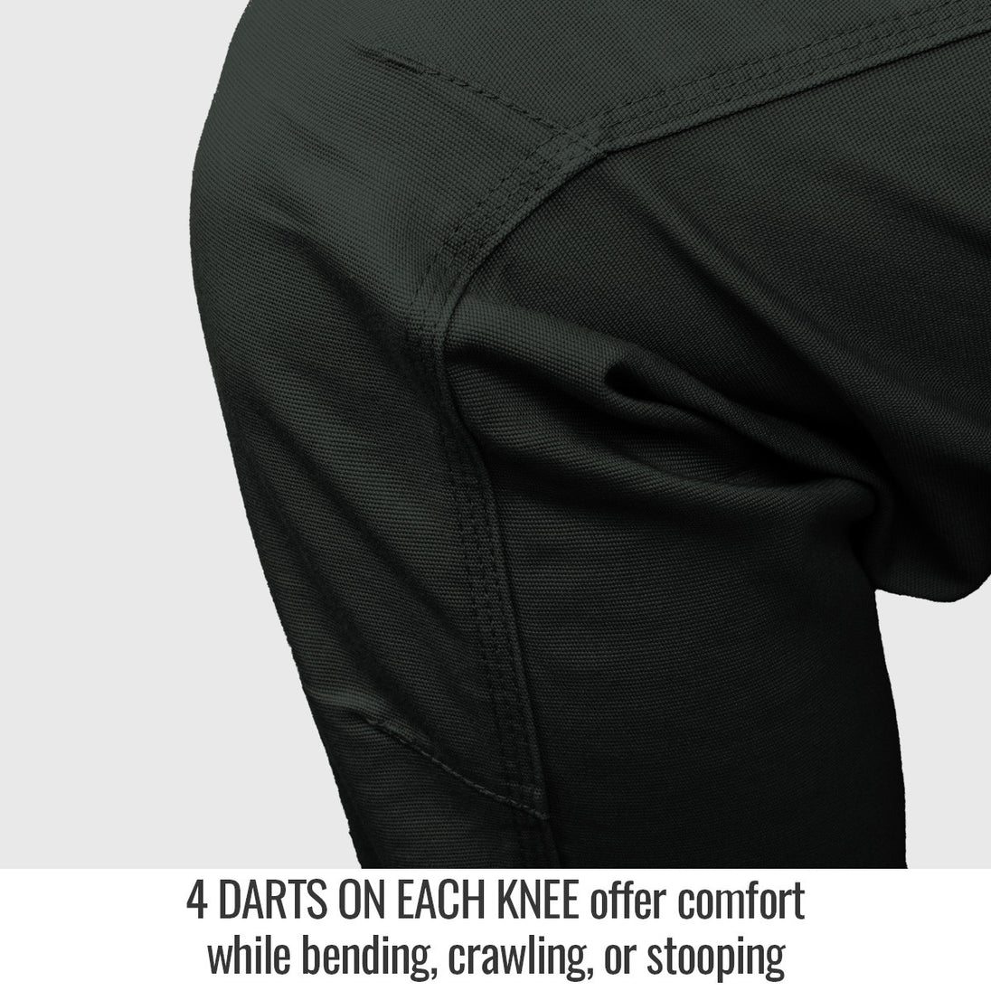 Darts ON Each Knee offer comfort while bending, crawling, or stooping — Black Stallion PF5532-CG utility pant