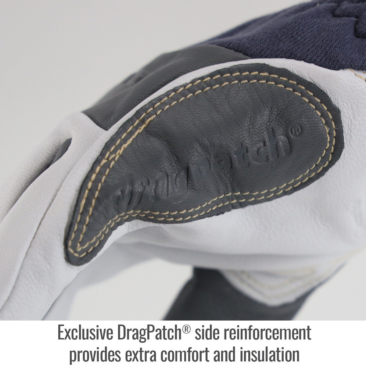 Exclusive DragPatch® side reinforcement provides extra comfort and insulation — Black Stallion T50 welding glove