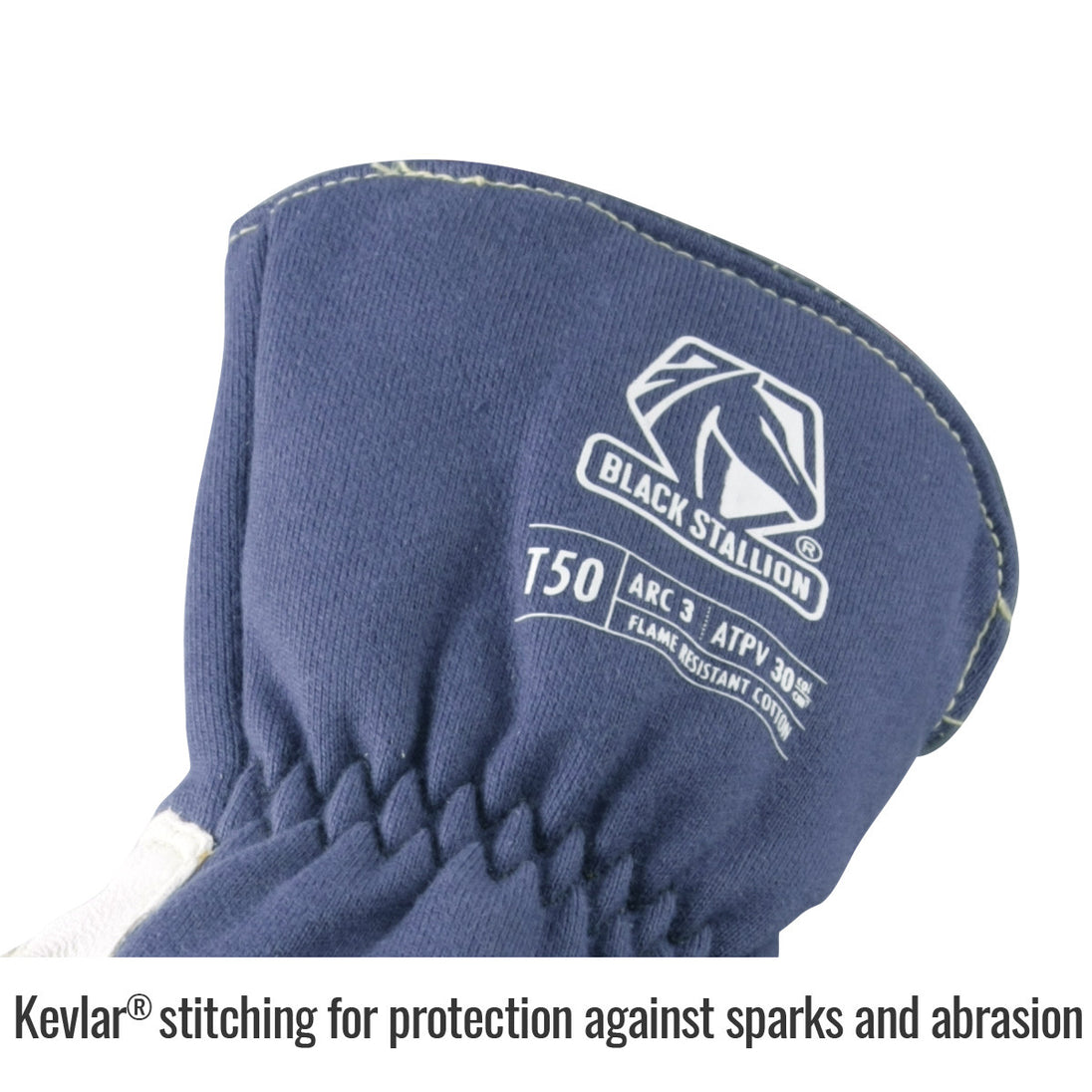 Kevlar® stitching for protection against sparks and abrasion — Black Stallion T50 welding glove