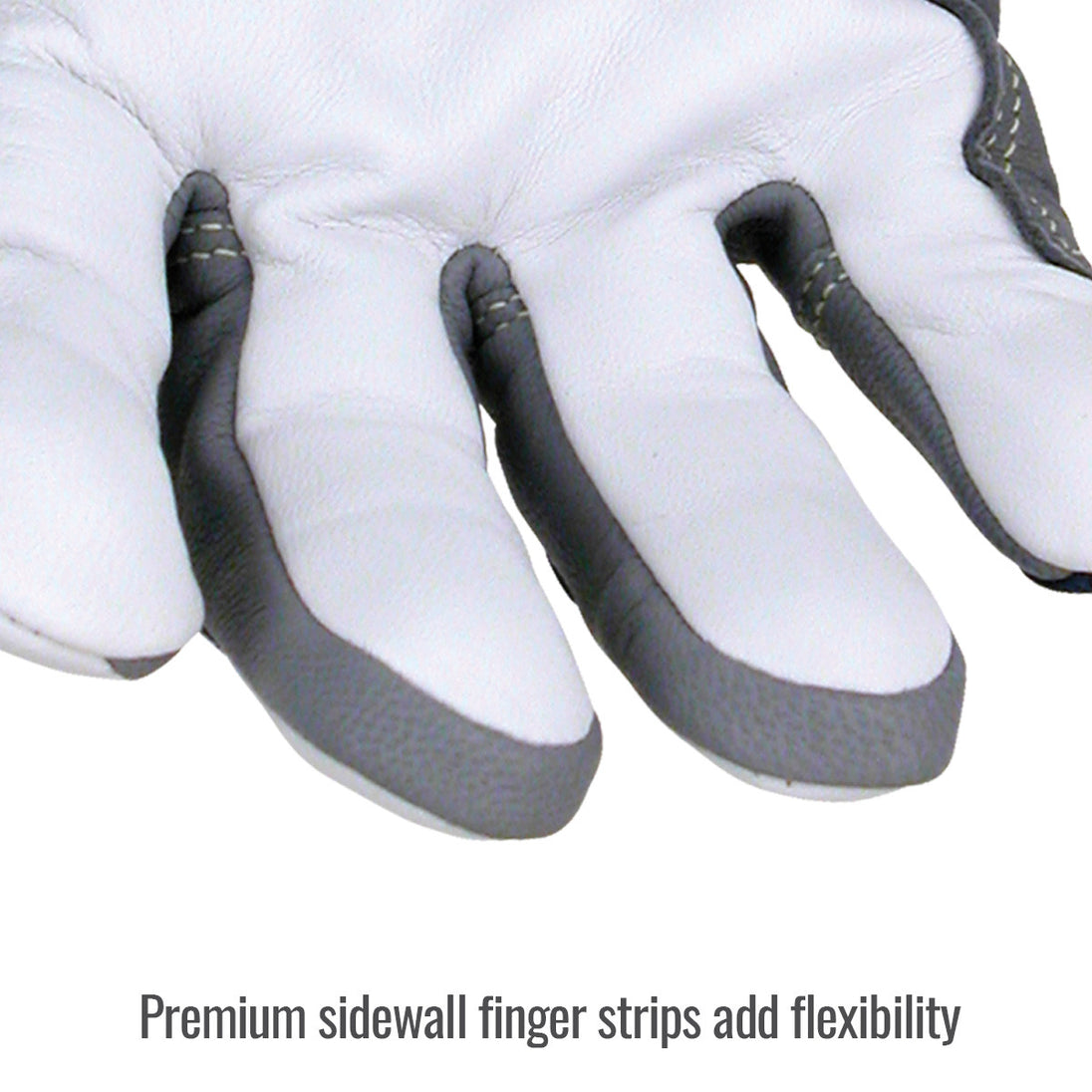 Premium sidewall finger strips add flexibility — Black Stallion T50 welding glove