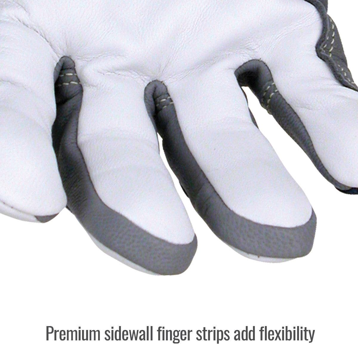 Premium sidewall finger strips add flexibility — Black Stallion T50 welding glove