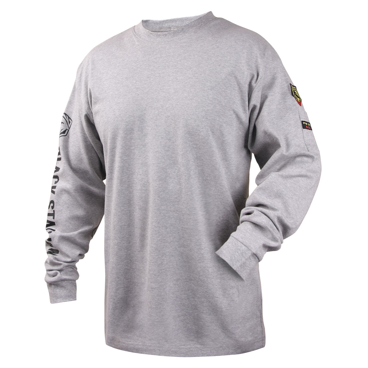 Black Stallion TF2510-GY 7 oz FR Cotton Long Sleeve t, Shirt (NFPA 2112 / 70E), Gray