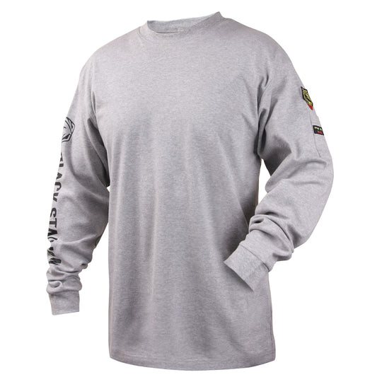 Black Stallion TF2510-GY 7 oz FR Cotton Long Sleeve t, Shirt (NFPA 2112 / 70E), Gray