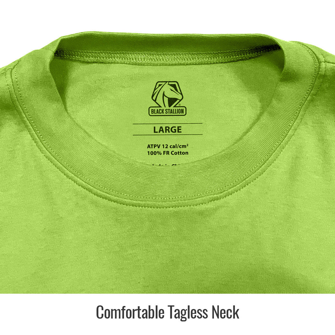 Comfortable Tagless Neck — Black Stallion TF2510-LM long sleeve