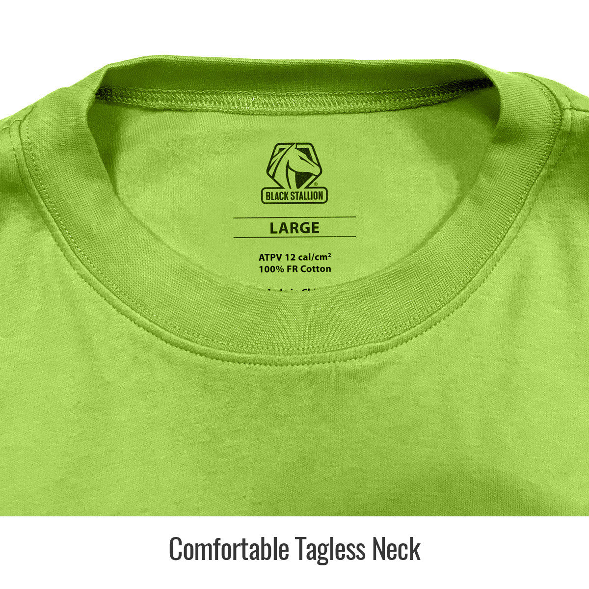 Comfortable Tagless Neck — Black Stallion TF2510-LM long sleeve