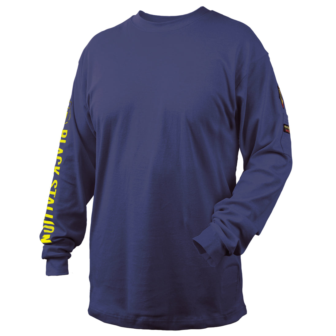 Black Stallion TF2510-NV 7 oz FR Cotton Long Sleeve t, Shirt (NFPA 2112 / 70E), Navy