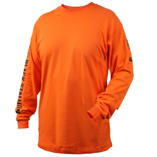 Black Stallion TF2510-OR 7 oz FR Cotton Long Sleeve t, Shirt (NFPA 2112 / 70E), Orange